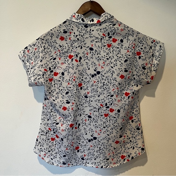 Vintage Pykettes Semi-Sheer Short Sleeved Collared 1/4 Button Pullover Blouse - Picture 7 of 7